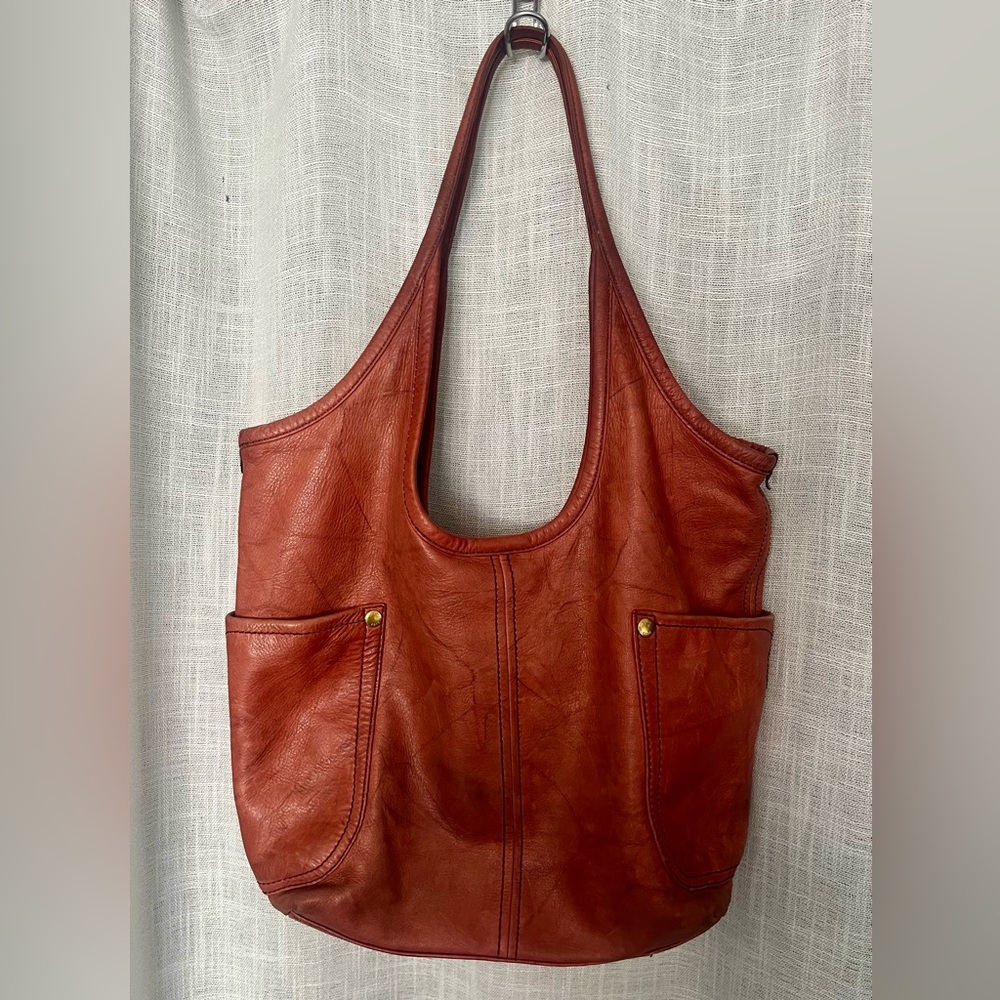 FRYE Burnt Red Leather Campus Shoulder Bag